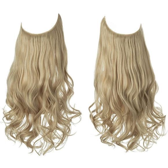 Other - Wavy Curly Hair Extensions Halo Pale Ash Blonde Long halo extension